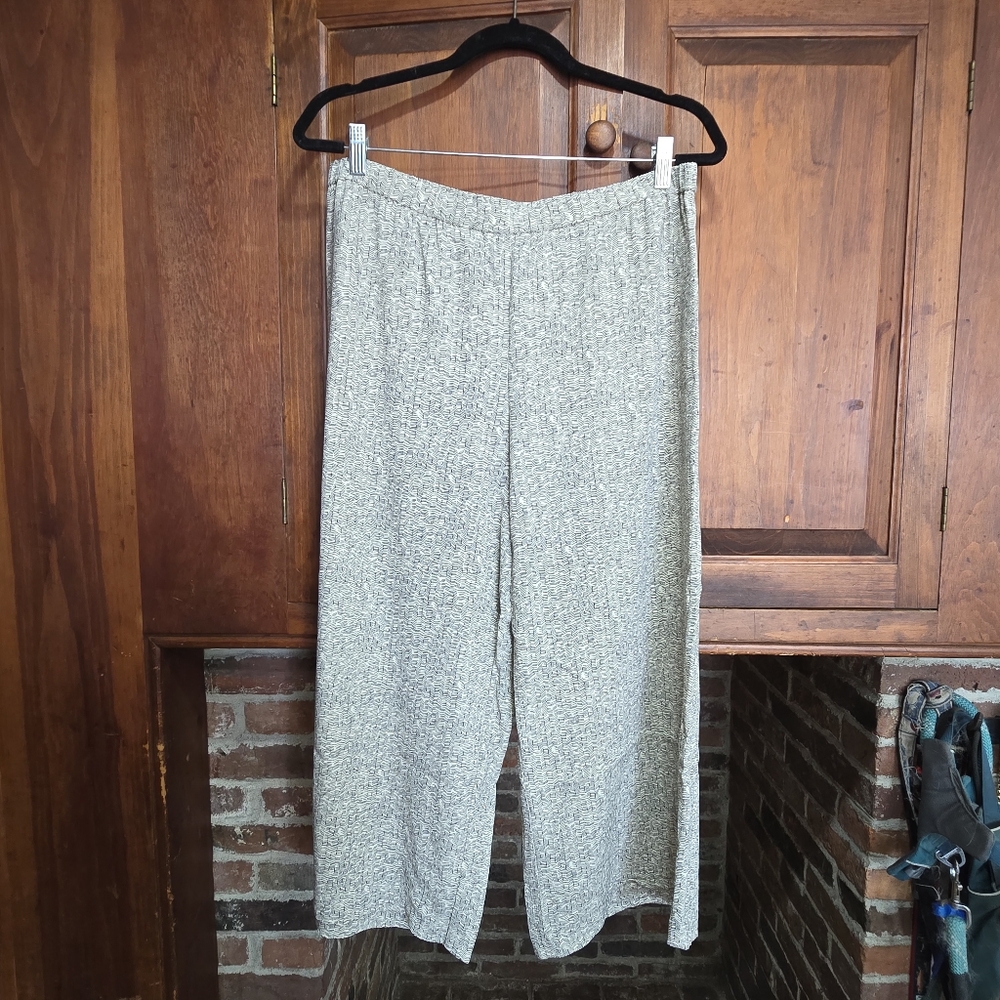 Eileen Fisher Ecru Broken Chevron Pattern Wide Cr… - image 1